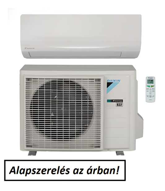 Daikin Sensira 3,3 kW-os split inverteres klímaszett ALAPSZERELÉS AZ ÁRBAN!