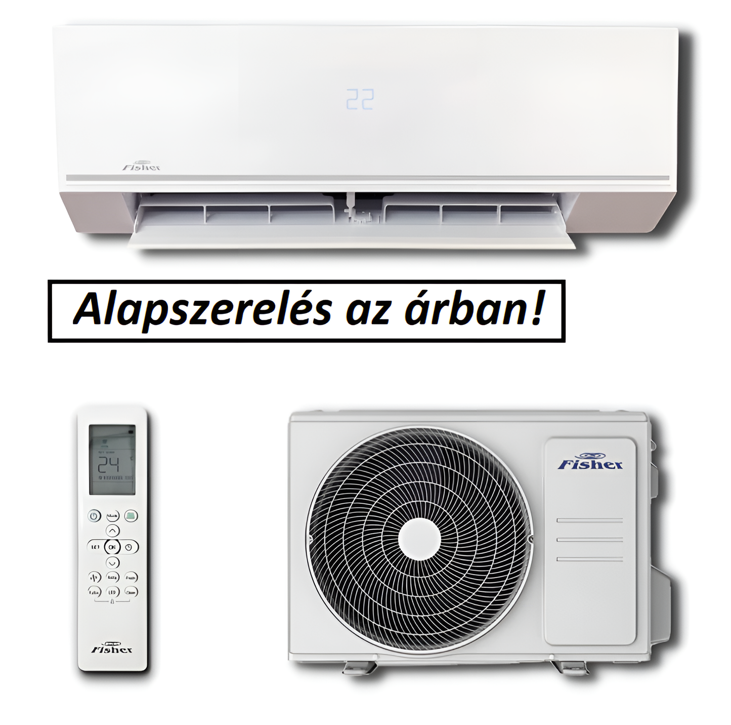 Fisher Comfort Plus FSAIF-CP-121AE3 / FSOAIF-CP-121AE3 oldalfali mono split klíma 3.5 kW TELEPÍTÉS AZ ÁRBAN!